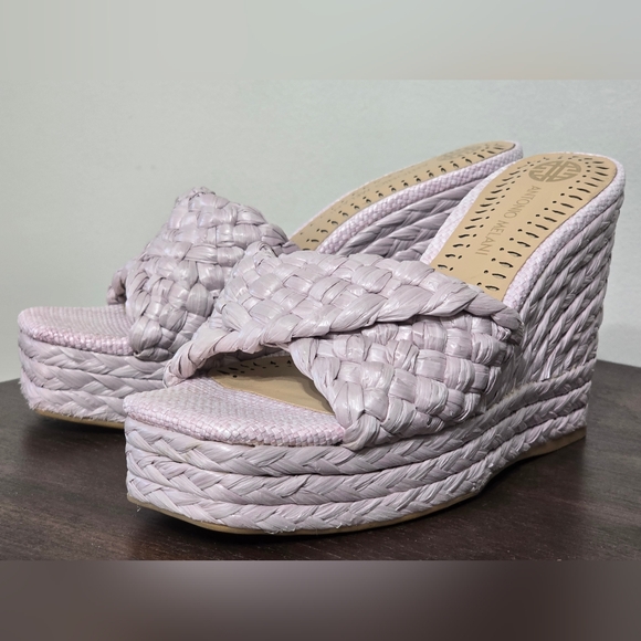 Antonio Melani Braided Raffia Wedge Sandal Women's Size 6.5M - Picture 3 of 11